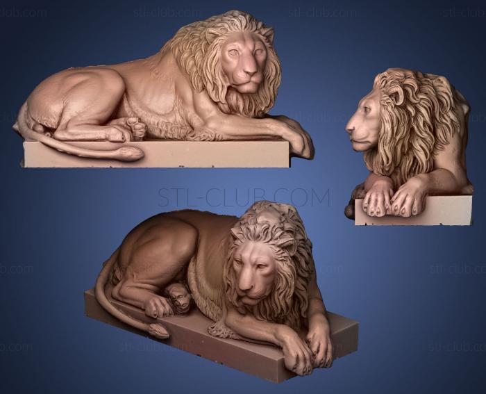 3D model recumbent lion (STL)